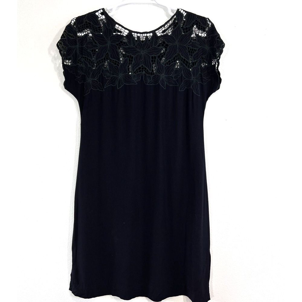 USINDO 100% Rayon Black Hand Made Embroderiod Neck Line Midi Skirt Size‎ Medium - Picture 2 of 9